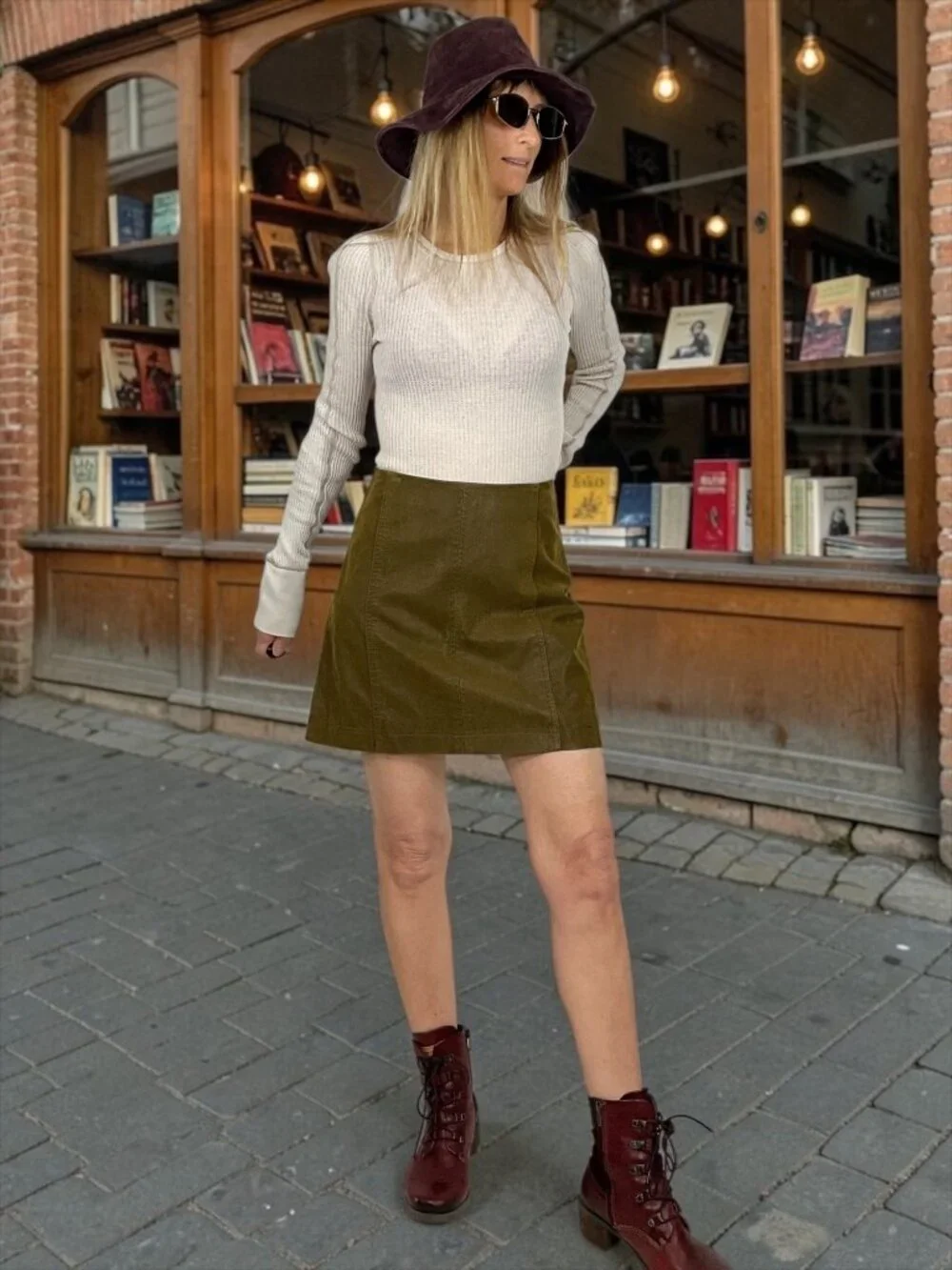 Free People Modern Femme Vegan Suede Mini Skirt 6 Brown